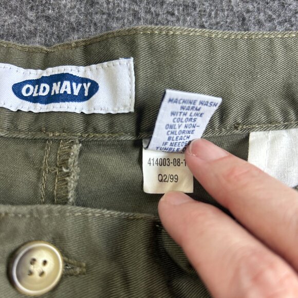 Vintage 1999 Old Navy Mens Pleated Chino Pants 40x32 Green Pocket 100% Cotton - Picture 3 of 9